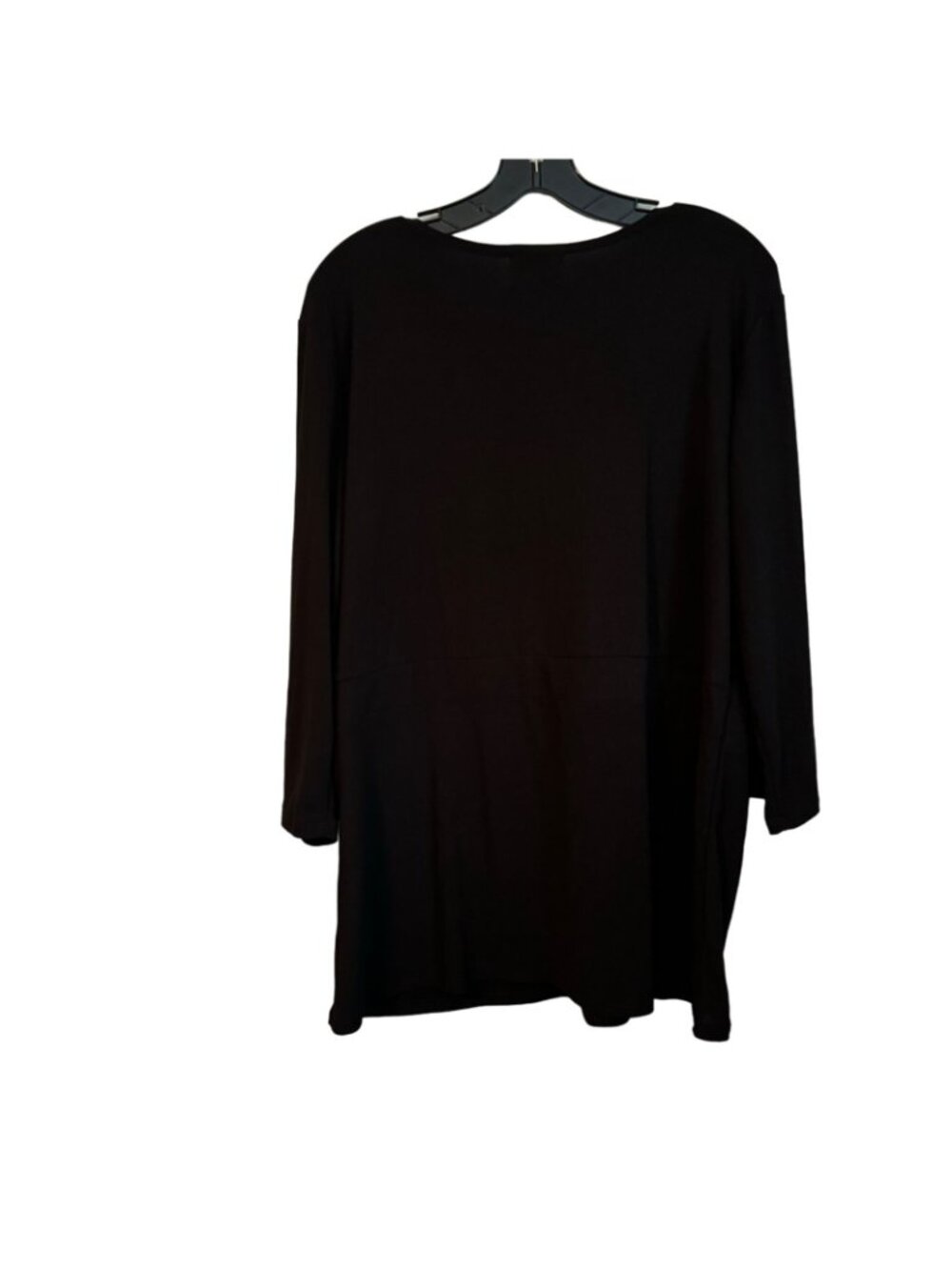 727 Trend Black Top Sequin Belt Accent V-Neck Long Sleeve Size 1X Blouse. NWT - Picture 9 of 12